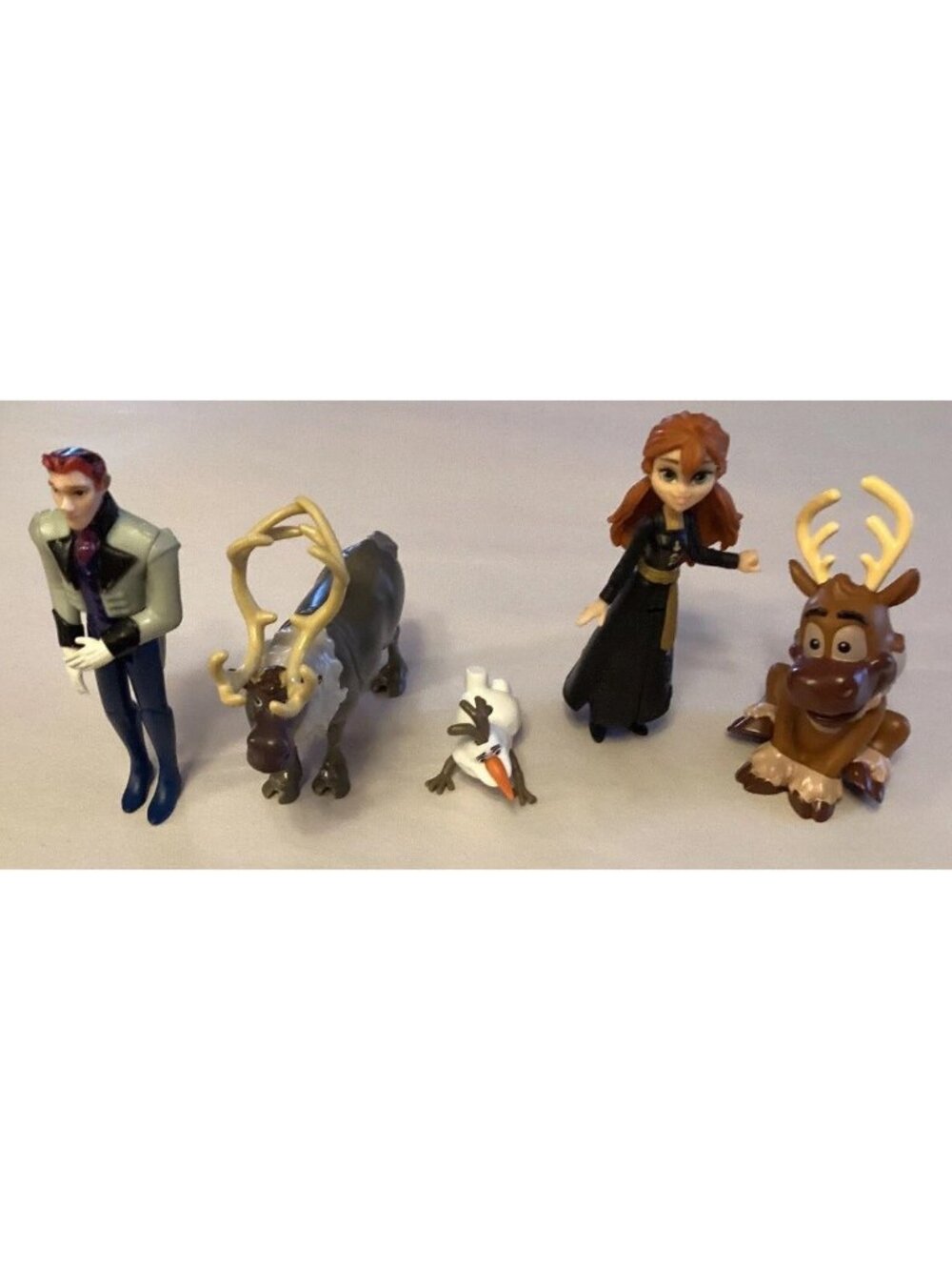 2018 Frozen Figures Lot 2 Sven Anna Olaf Hans Cake Toppers Hasbro